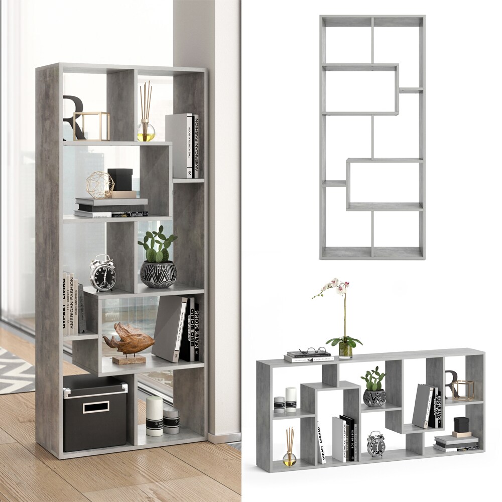 Vicco Raumteiler Noa B&uuml;cherregal Standregal Aktenregal Hochregal Regal  Beton - Bild 1