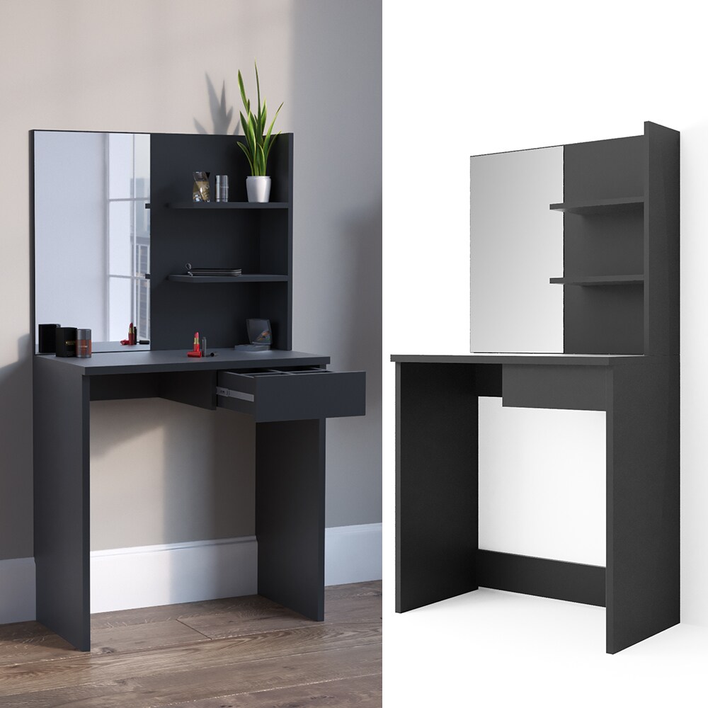 Vicco Schminktisch Dekos Frisiertisch Kommode Frisierkommode Spiegel Schwarz - Bild 1