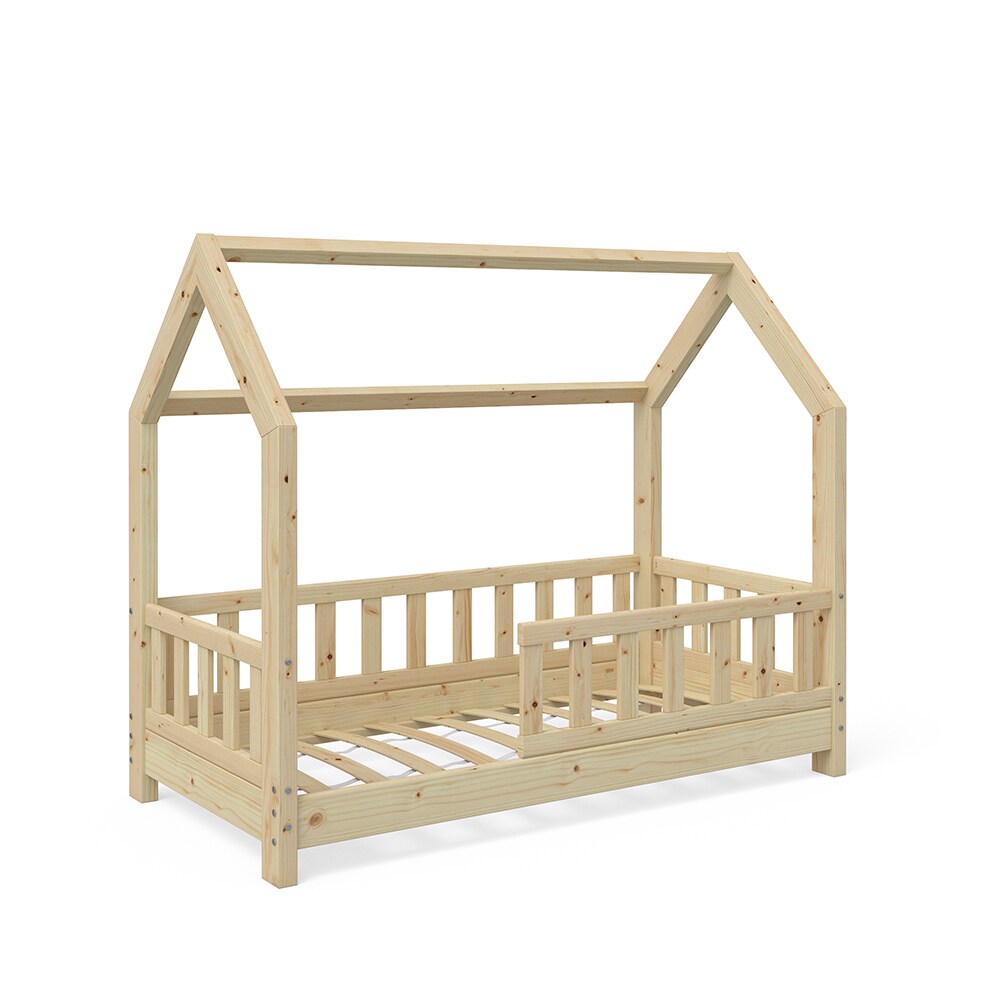 VitaliSpa Kinderbett Kinderhaus Bett Holz Zaun Schlafen Spielbett Hausbett 70x140cm - Bild 1