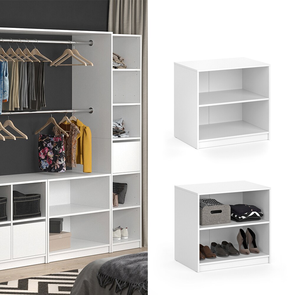 Vicco Kommode Visit Kleiderschrank Sideboard Regal Umkleide zweigeteilt Wei&szlig; - Bild 1