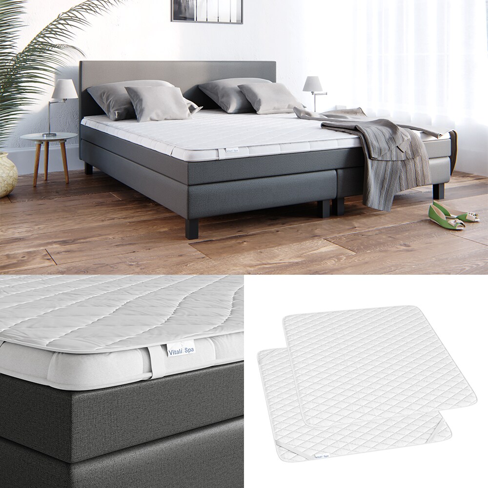 VitaliSpa Matratzenschoner Topper Matratzen-Auflage weiß für Boxpspringbett | 04251421926219