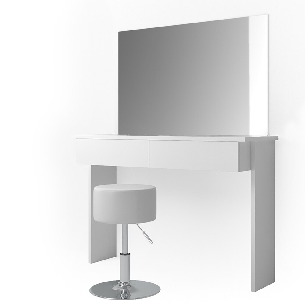 Vicco Schminktisch Azur Kosmetiktisch Frisiertisch Frisierkommode Wei&szlig; Hochglanz inklusive Sitzhocker und Spiegel - Bild 1