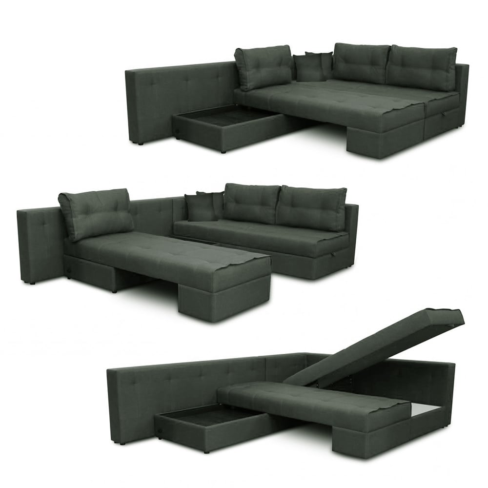 VitaliSpa Ecksofa MILTON Schlaffunktion Couch Schlafsofa Bett Bettkasten Taschenfederkern Sofa XXL - Bild 1