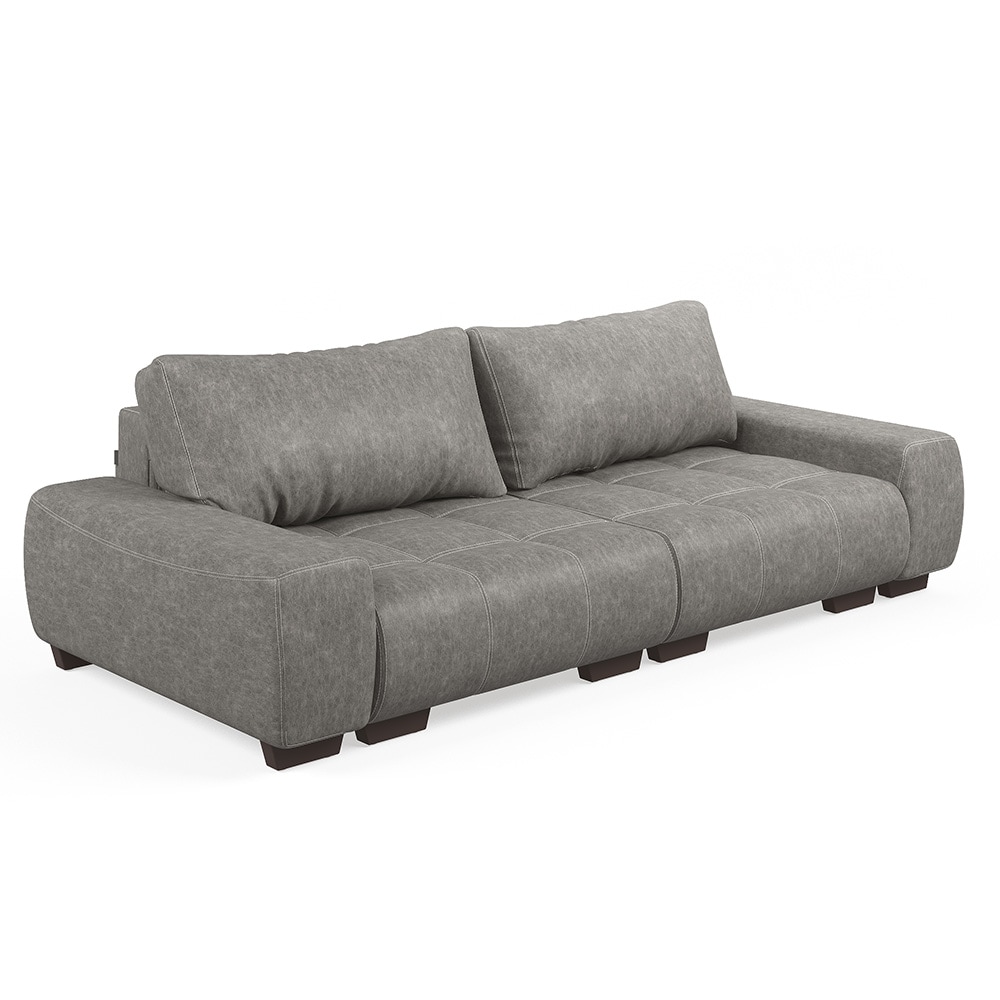 VitaliSpa Sofa PERRY Schlaffunktion - Anthrazit Couch Schlafsofa Schumstoff Grau - Bild 1
