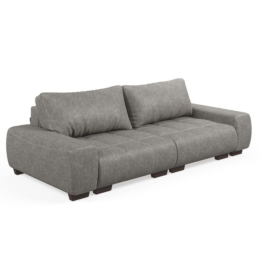 VitaliSpa Sofa PERRY Schlaffunktion – Anthrazit Couch Schlafsofa Schumstoff Grau | 04251421927179
