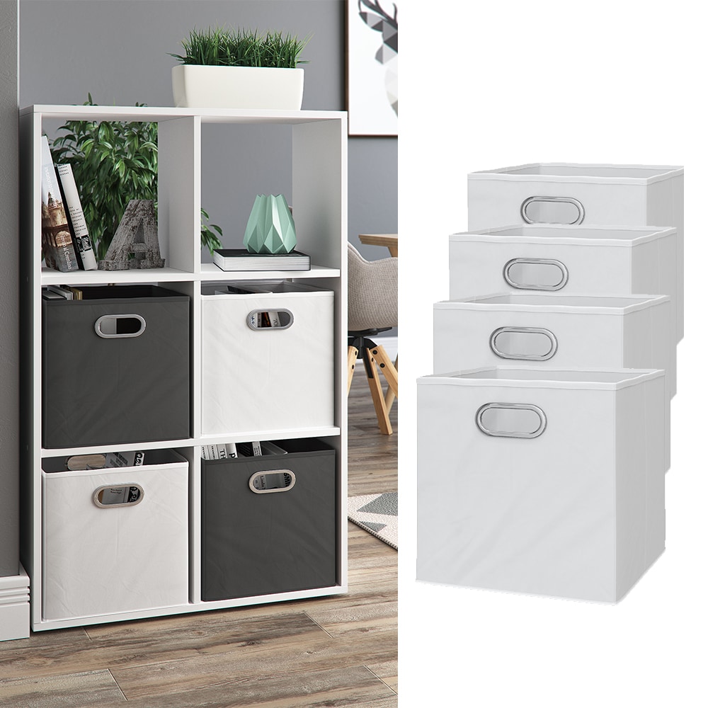 VICCO 4er Set Faltbox  30x30 cm wei&szlig; Faltkiste Aufbewahrungsbox Regalbox Box - Bild 1