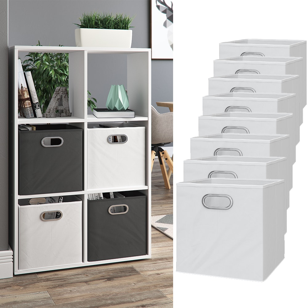 VICCO 8er Set Faltbox 30x30 cm wei&szlig; Faltkiste Aufbewahrungsbox Regalbox Box - Bild 1