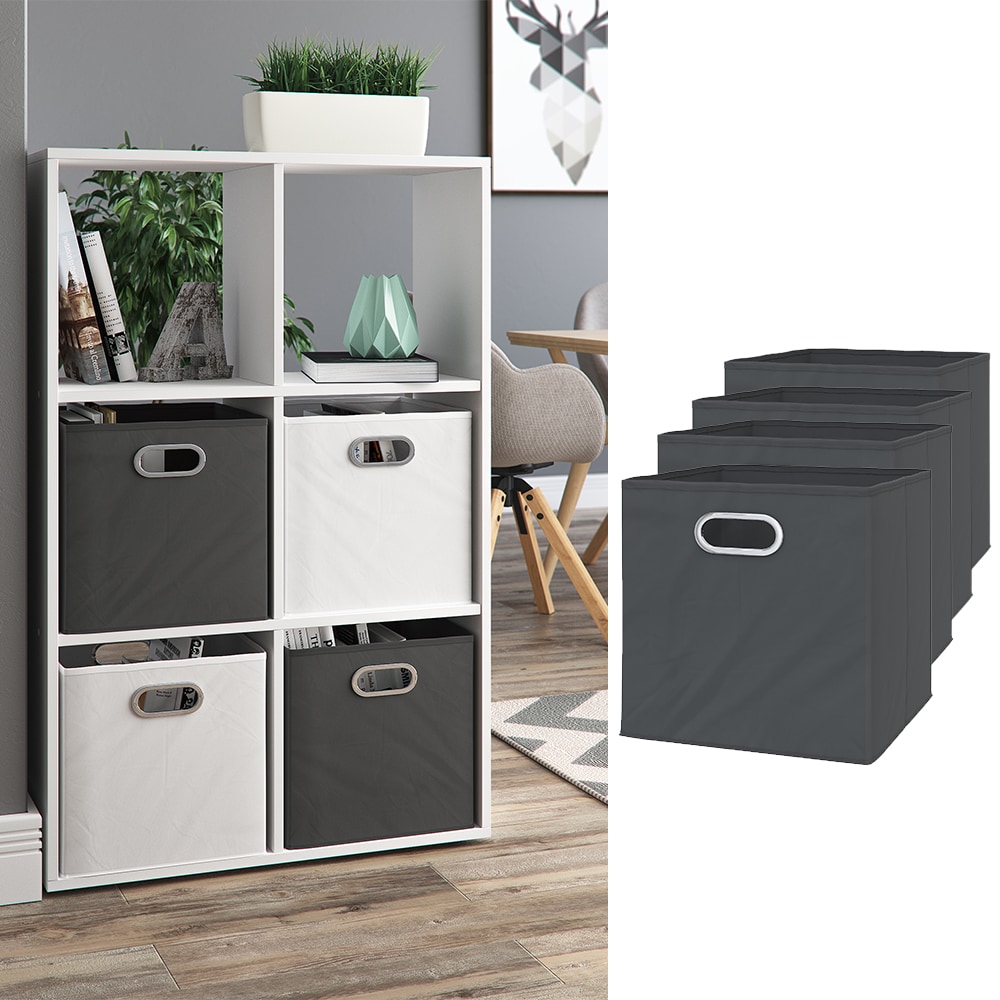 VICCO 4er Set Faltbox  30x30 cm anthrazit Faltkiste Aufbewahrungsbox Regalbox - Bild 1