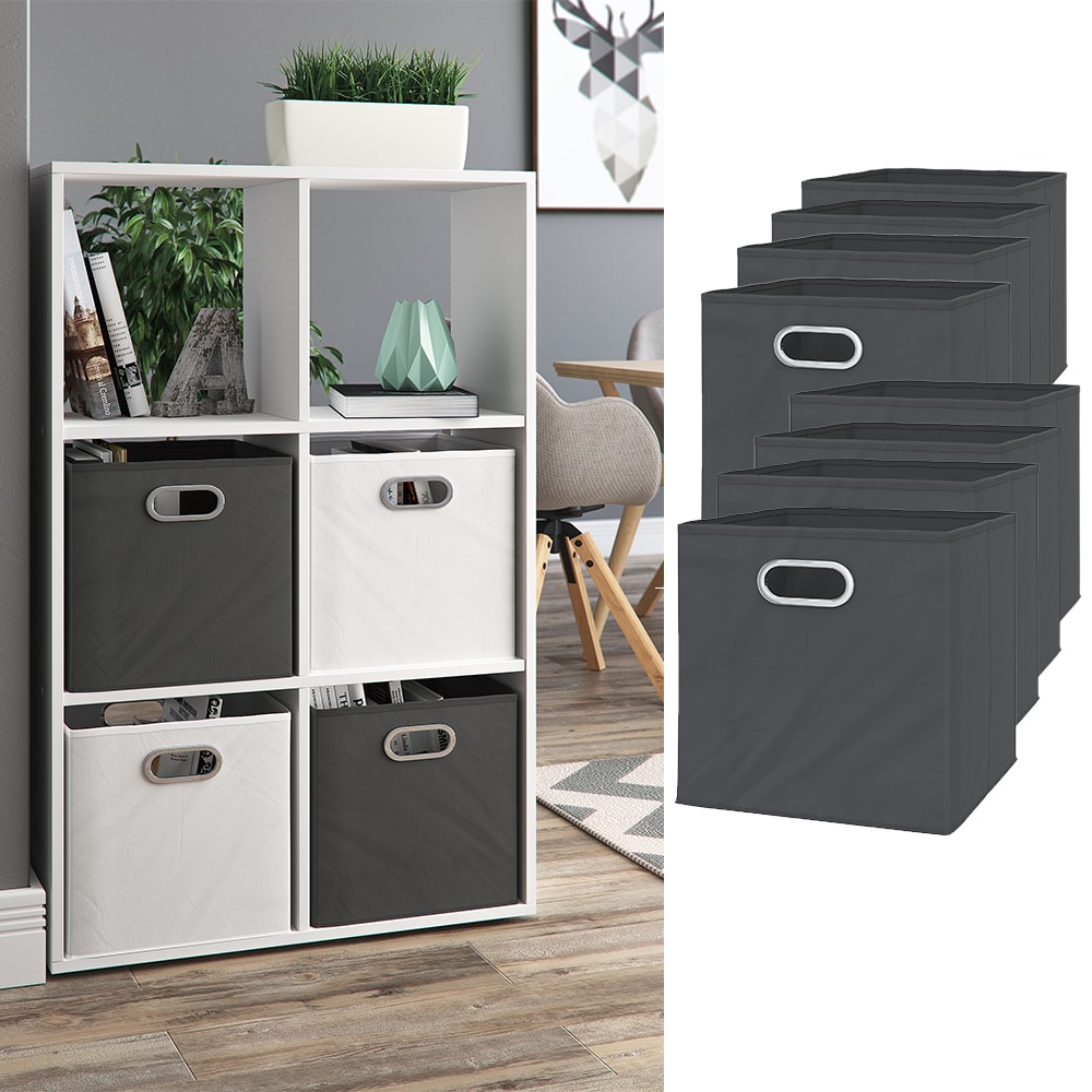 VICCO 8er Set Faltbox  30x30 cm anthrazit Faltkiste Aufbewahrungsbox Regalbox - Bild 1
