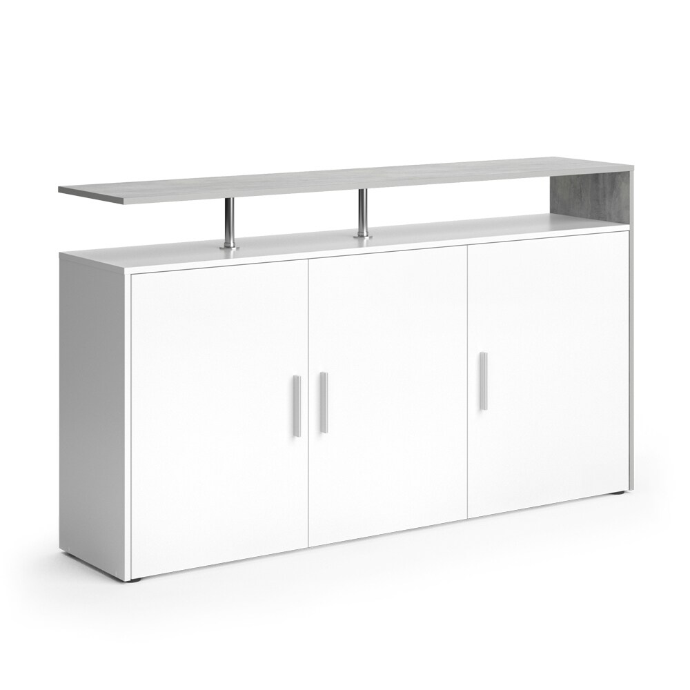 VICCO Sideboard AMATO Kommode Schrank Weiß Beton Fernsehschrank TV | 04251421929944