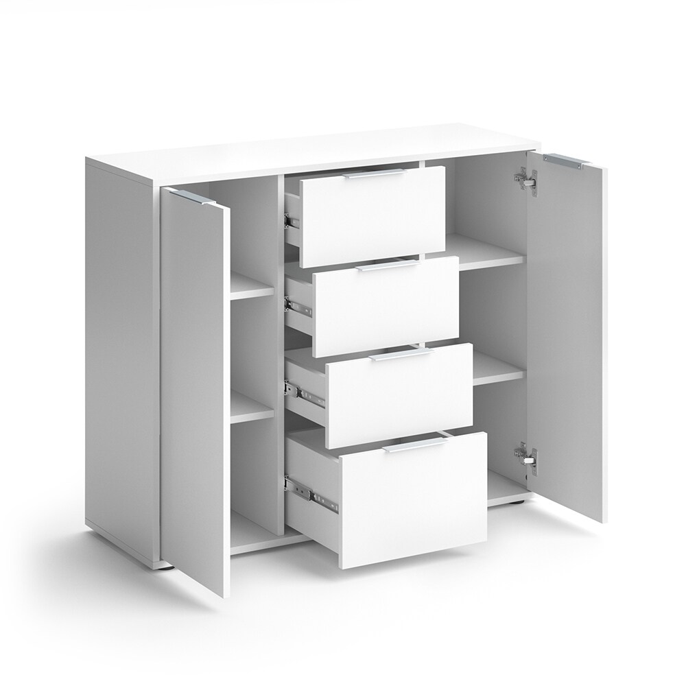 VICCO Sideboard LEON Kommode Schrank Weiß Fernsehschrank TV Anrichte Highboard | 04251421929777