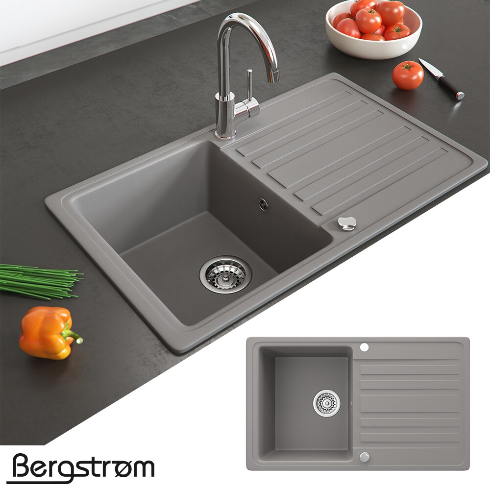 Granit Spüle Küchenspüle Einbauspüle Spülbecken 765x460mm Beton