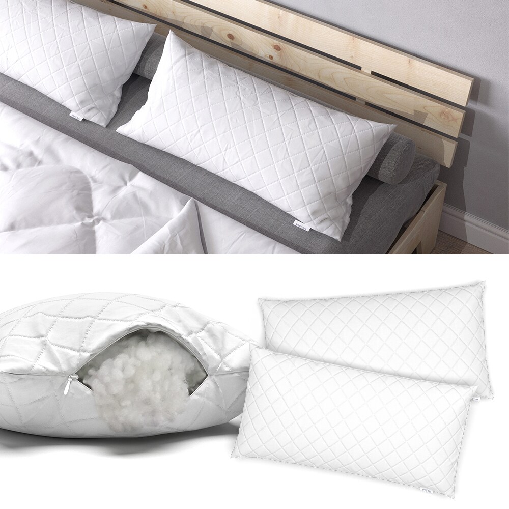 VitaliSpa 2er Set Microfaser Kopfkissen 40 x 80 cm Allergiker geeignet Kissen - Bild 1