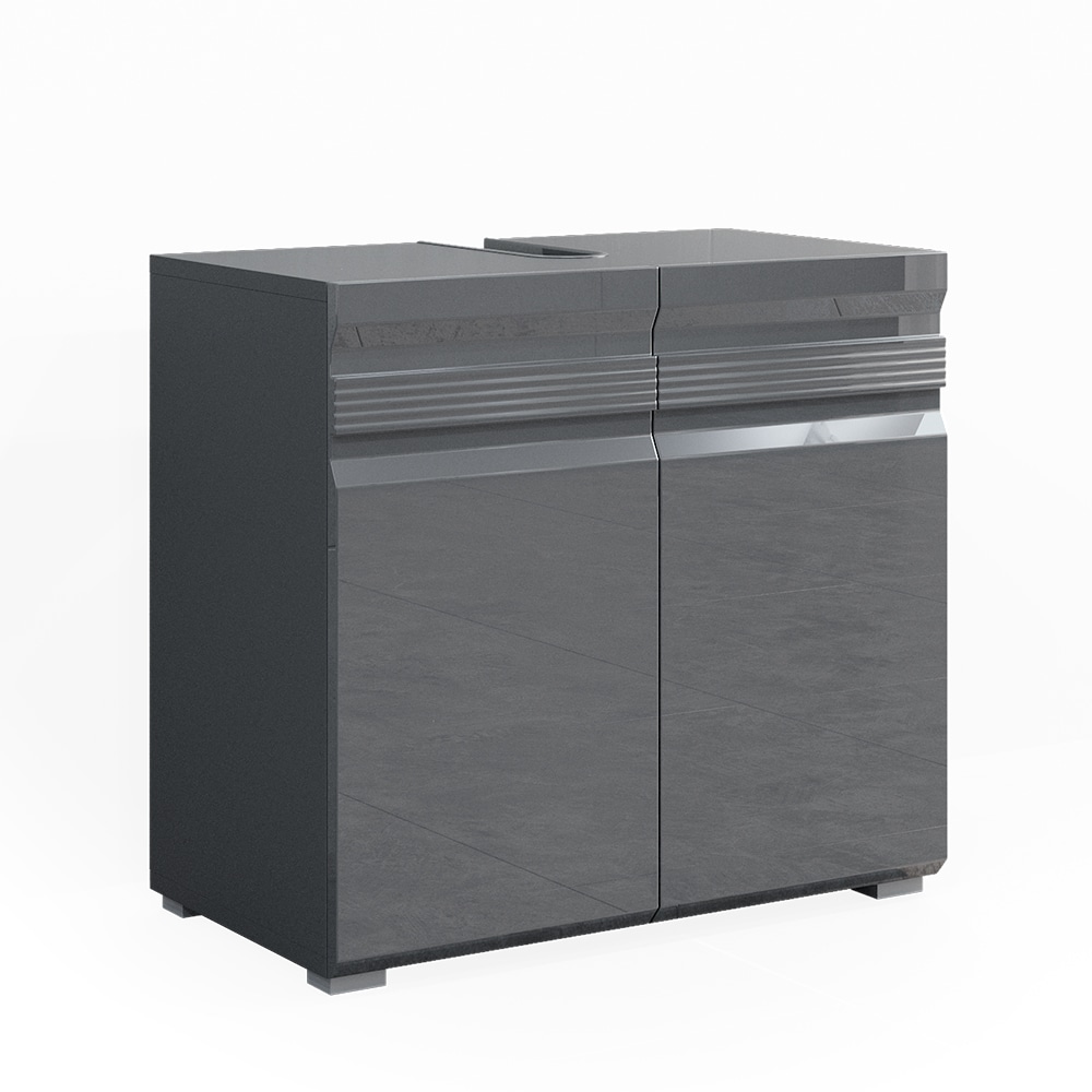 VICCO Waschbeckenunterschrank FREDDY anthrazit hochglanz Unterschrank Badschrank - Bild 1