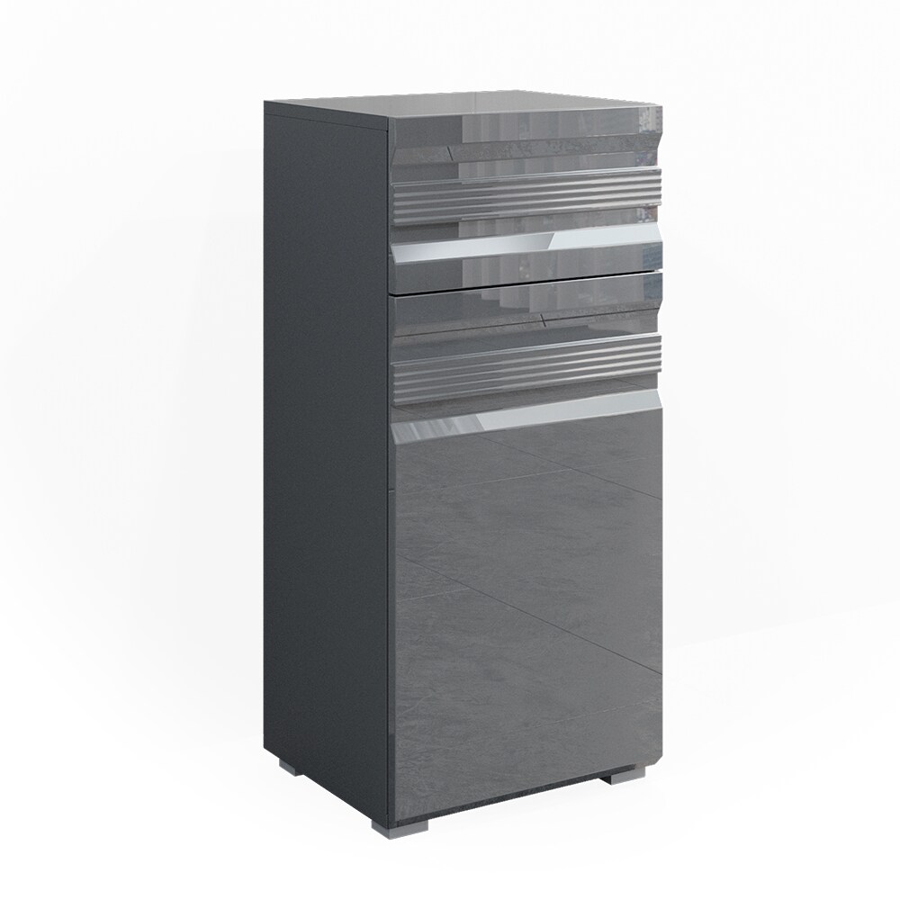 VICCO Badschrank FREDDY anthrazit hochglanz Badezimmer Badregal Midischrank | 04251421932708