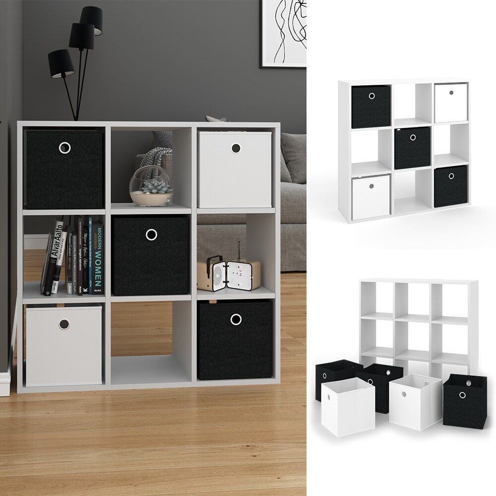 VICCO Raumteiler HYLDA 9 Fächer Weiß Standregal Regal Bücherregal Büroregal | 04251421934573