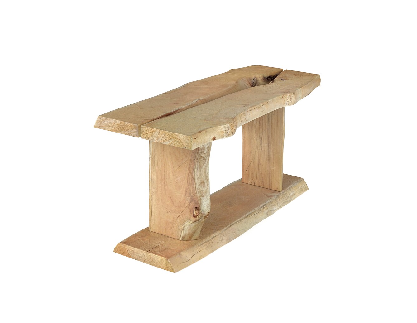 Massiver Baumstammtisch Trystan, 102x51x55 cm, ohne Glasplatte Handgefertigte Unikate Made in Germany - Bild 1