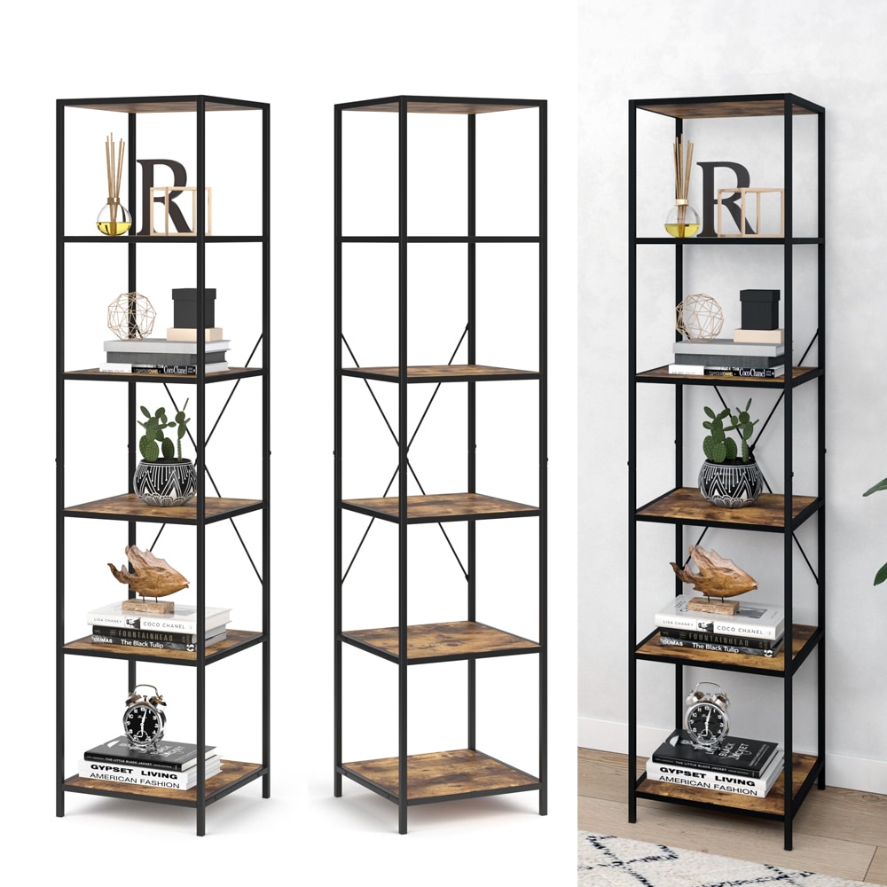 VICCO Loft Standregal Fyrk B&uuml;cherregal Wandregal Holz Regal 174x40x40 cm - Bild 1