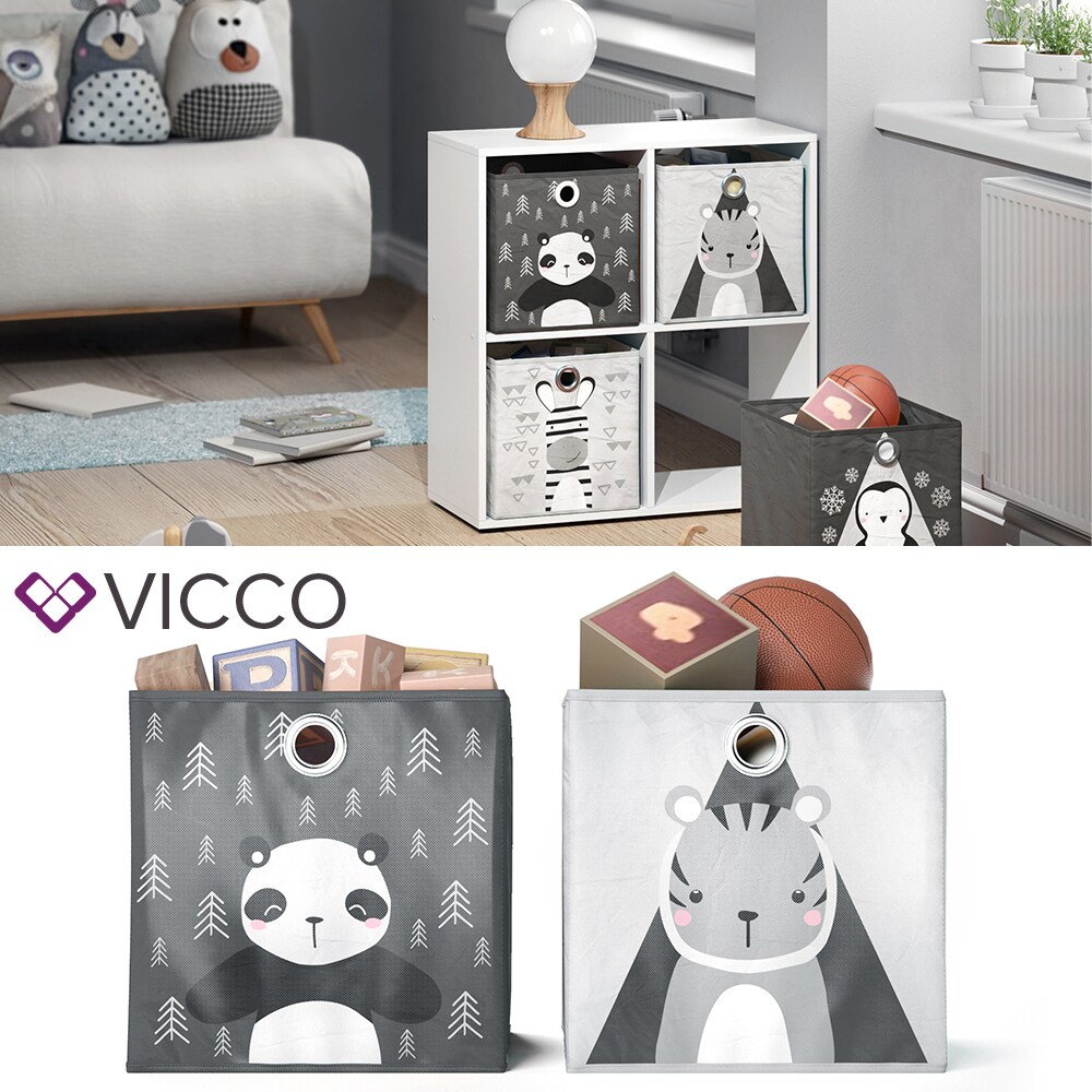 VICCO 2er Set Faltbox 30x30 cm Kinder Faltkiste Aufbewahrungsbox Regalkorb - Bild 1