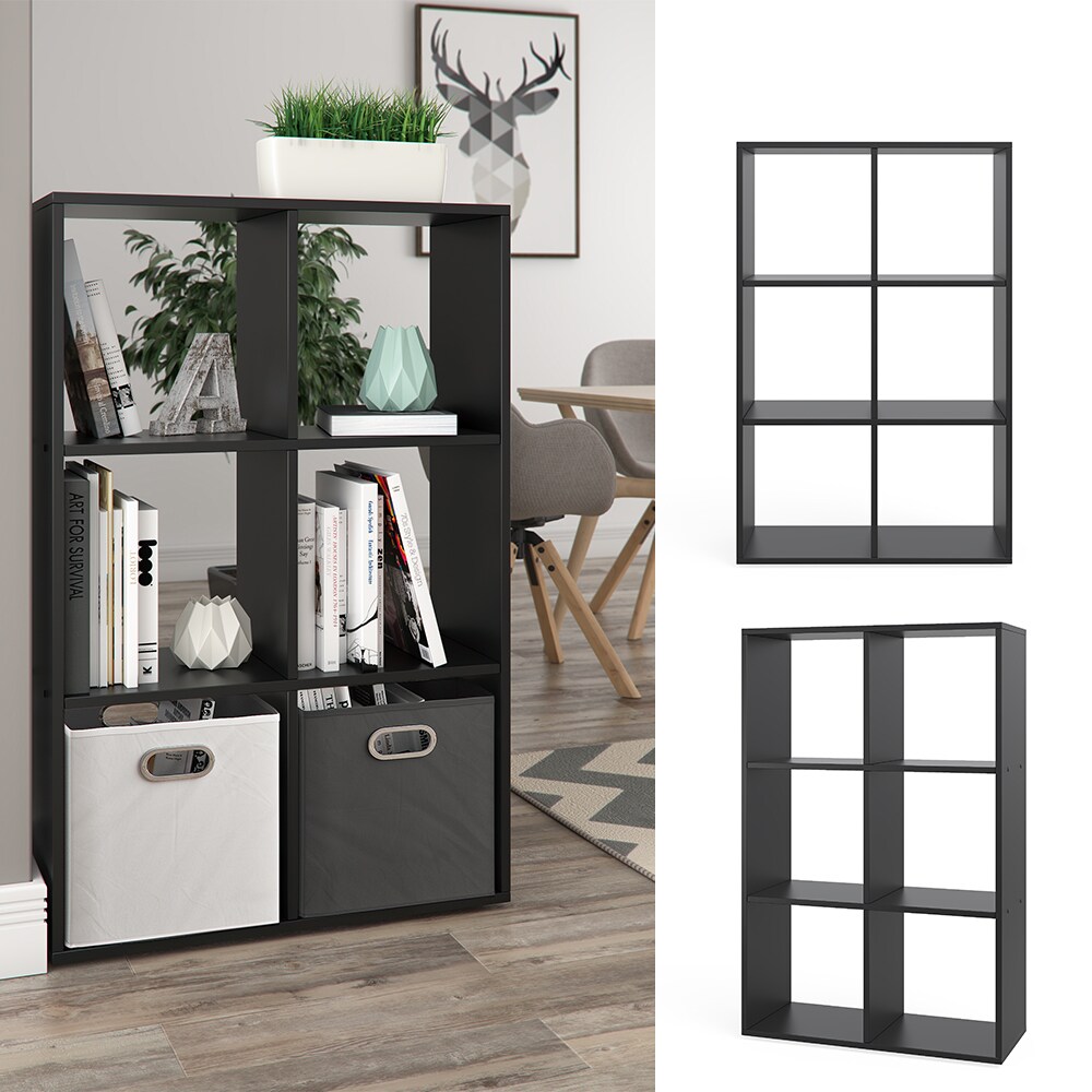 VICCO Raumteiler – 6 Fächer Regal Bücherregal Standregal Hochregal Schwarz | 04251421934184