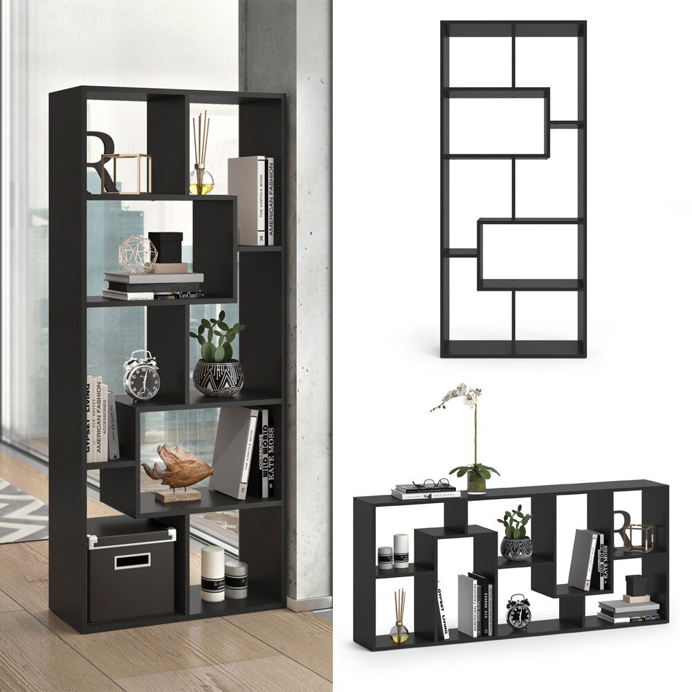 VICCO Raumteiler NOA Schwarz Bücherregal Standregal Wandregal Büroregal Akte | 04251421934351
