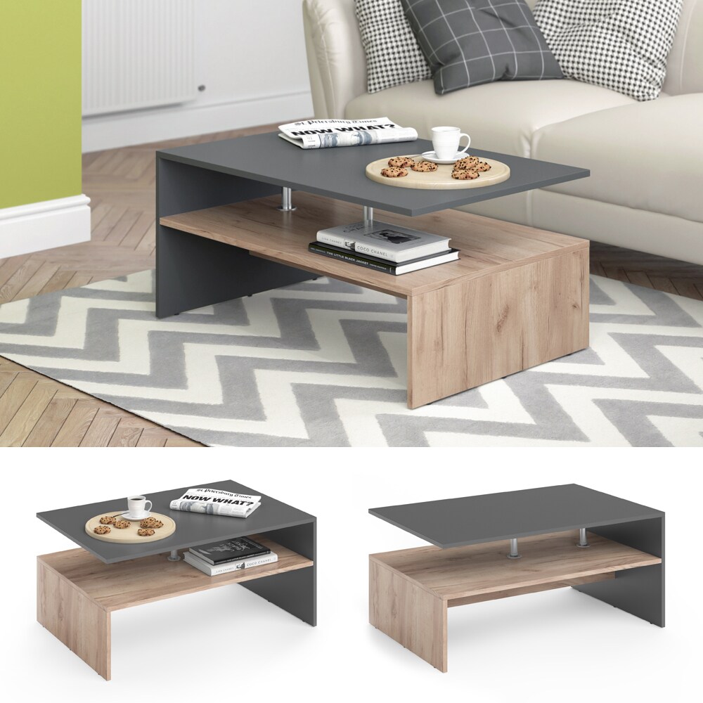 Vicco Couchtisch AMATO in Anthrazit Sandeiche – Wohnzimmer Sofatisch Kaffeetisch | 04251421934535