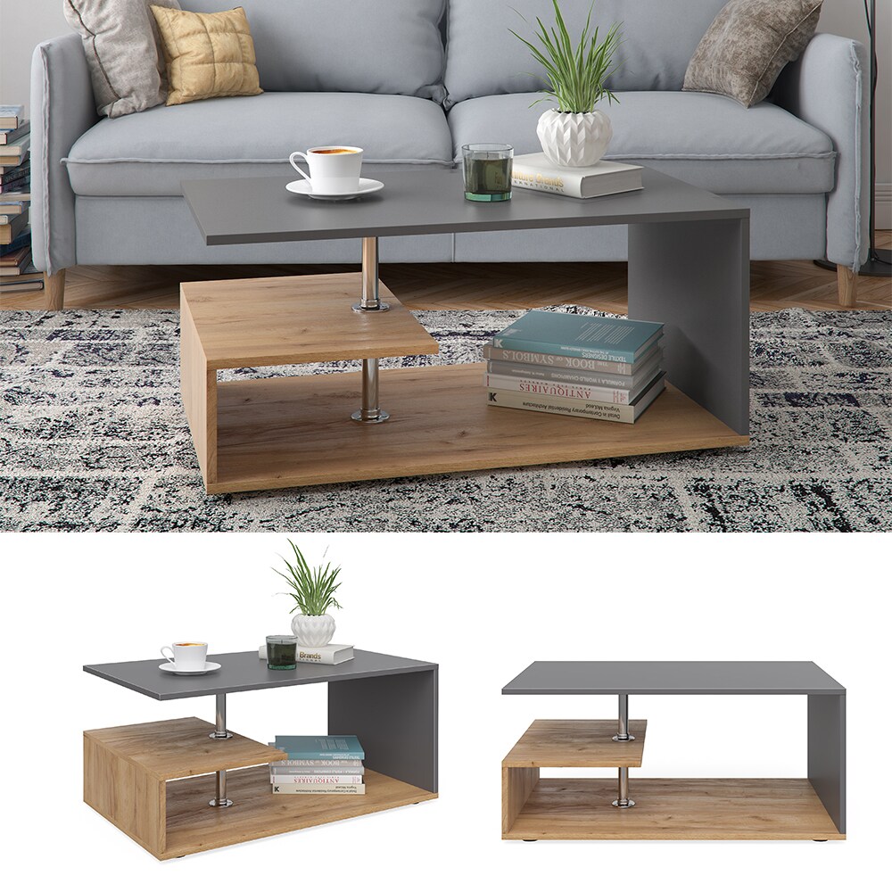 VICCO Couchtisch GUILLERMO in Anthrazit Sandeiche – Wohnzimmer Sofatisch Kaffeetisch | 04251421934702