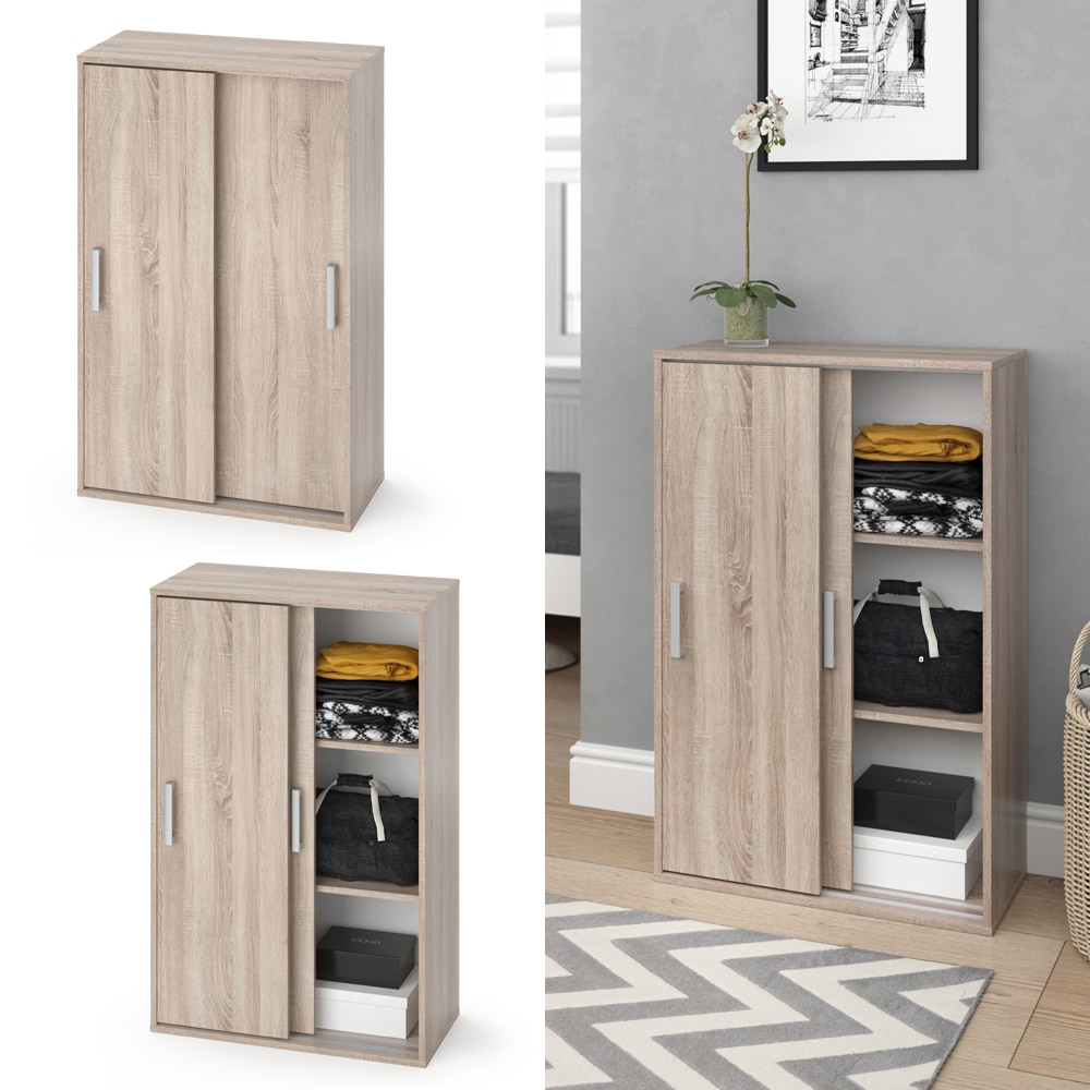 VICCO Kleiderschrank FALK Sonoma Eiche W&auml;scheschrank Schiebet&uuml;renschrank Kinder - Bild 1