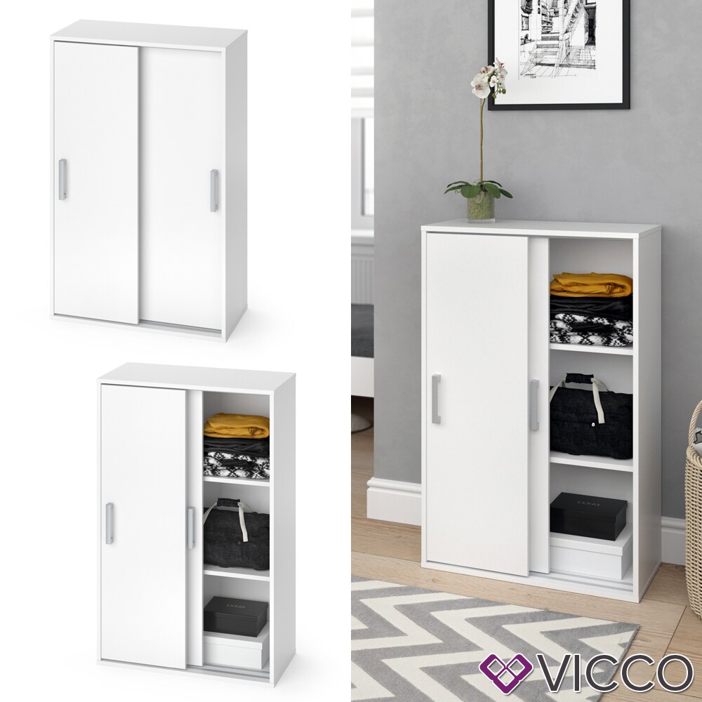 VICCO Kleiderschrank FALK Wei&szlig; W&auml;scheschrank Schiebet&uuml;renschrank Kinder Zimmer - Bild 1