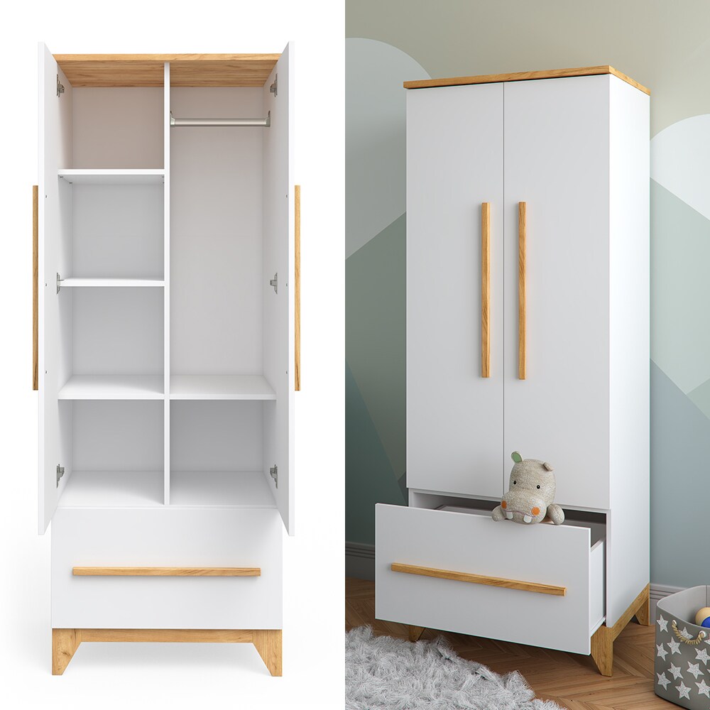 VITALISPA Kleiderschrank mit 5 W&auml;schef&auml;chern MALIA wei&szlig; - Bild 1