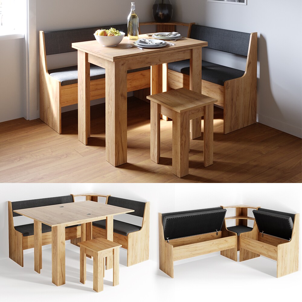 VICCO Eckbankgruppe ROMAN Eiche Esszimmergruppe Sitzgruppe K&uuml;chensitzgruppe - Bild 1