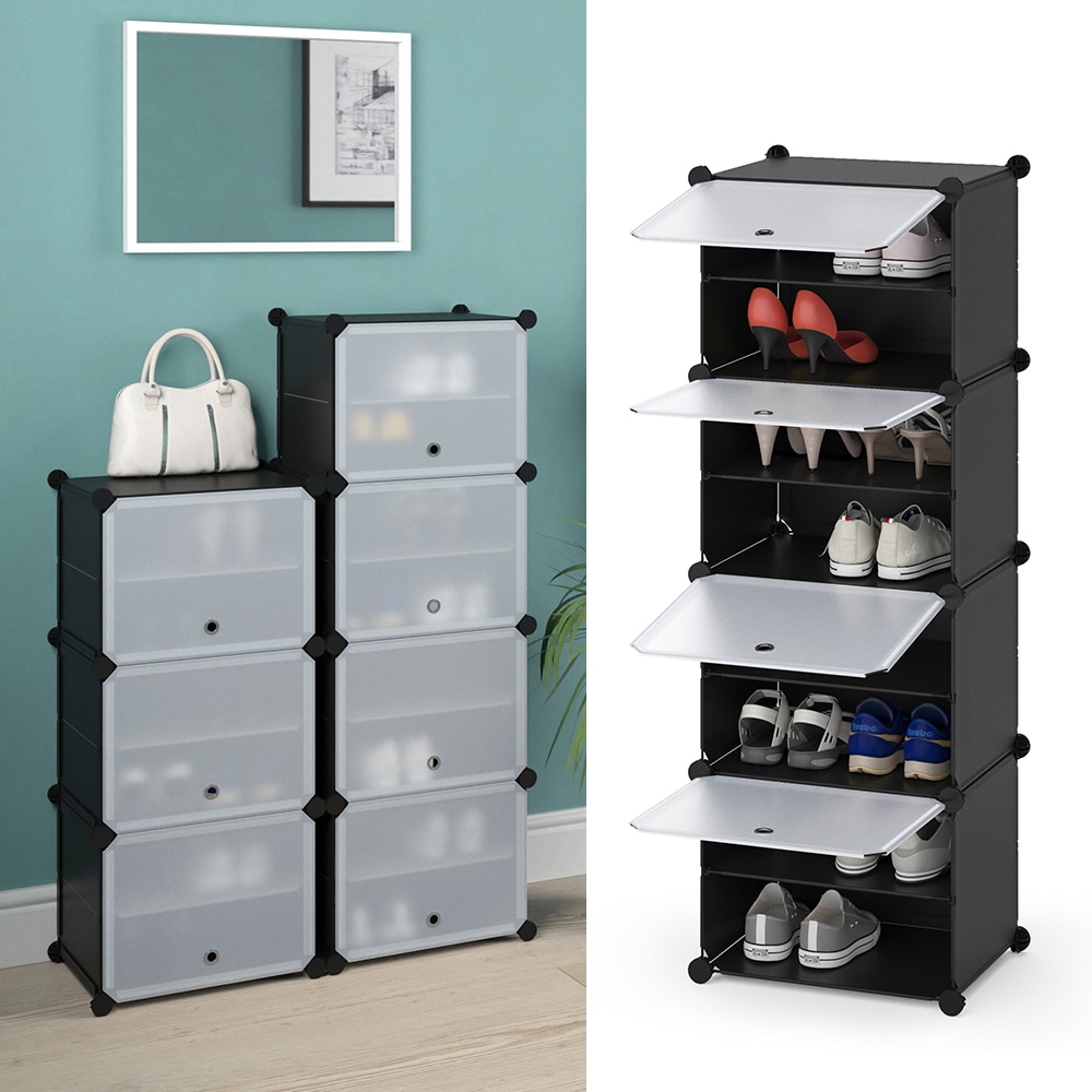 VICCO Schuhschrank modular DIY Steckregal System aus Kunststoff Garderobe Schuhregal 4 F&auml;cher - Bild 1