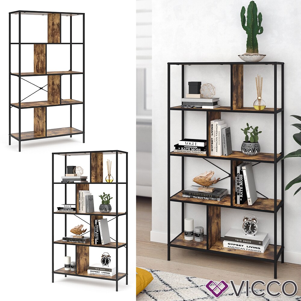 VICCO Loft B&uuml;cherregal FYRK Wandregal Standregal Aufbewahrung 146x80x30 Vintage - Bild 1