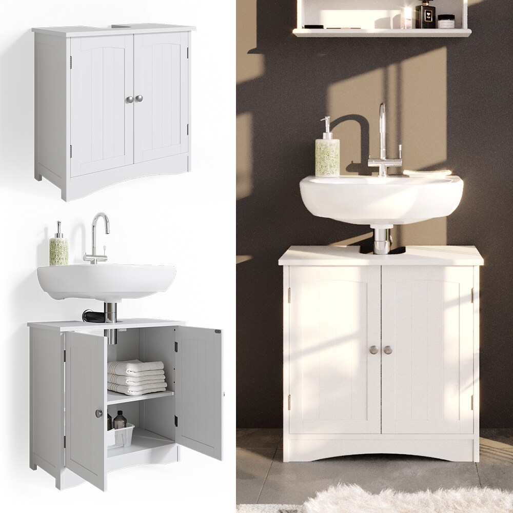 Vicco Wachtischunterschrank Bianco Badschrank Waschbeckenunterschrank Badmöbel Badezimmerschrank im Landhausstil