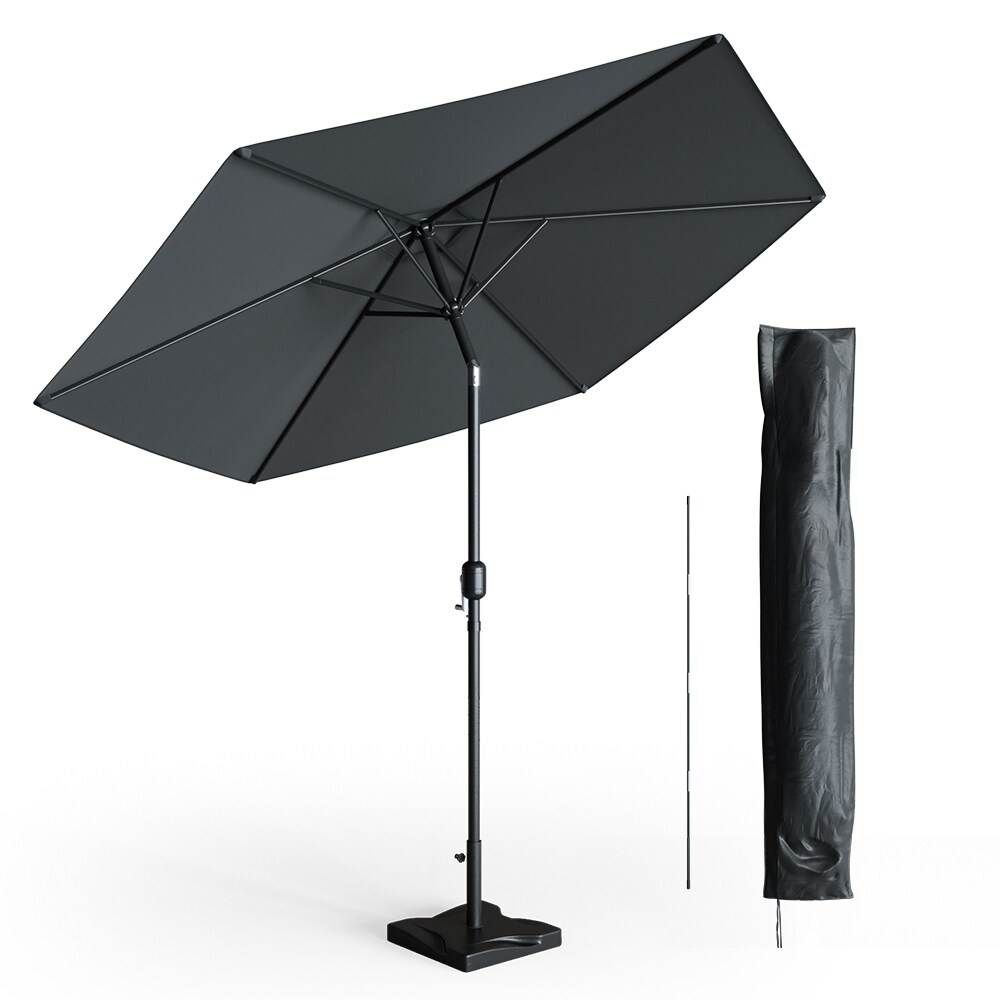 Oskar Sonnenschirm 270cm Set anthrazit inkl Schutzhülle + Ständer Gartenschirm | 04251421939806