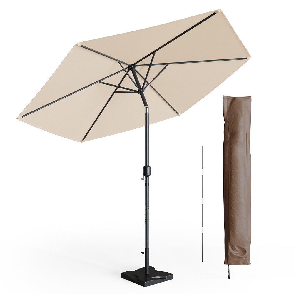 Oskar Sonnenschirm 270cm Set beige inkl Schutzhülle + Ständer Gartenschirm | 04251421939844