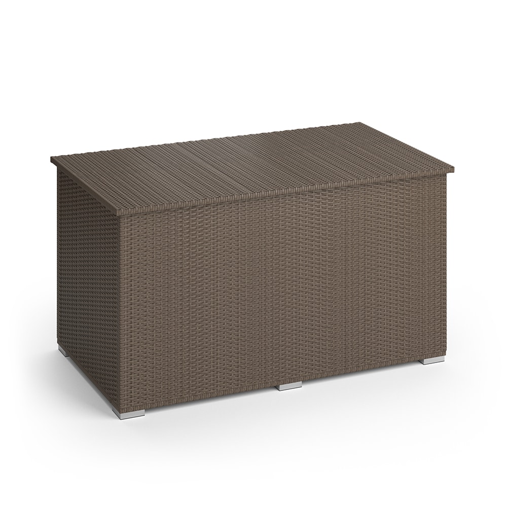Oskar XXL Polyrattan Kissenbox 950L Auflagenbox Braun Gartenbox Gartentruhe - Bild 1
