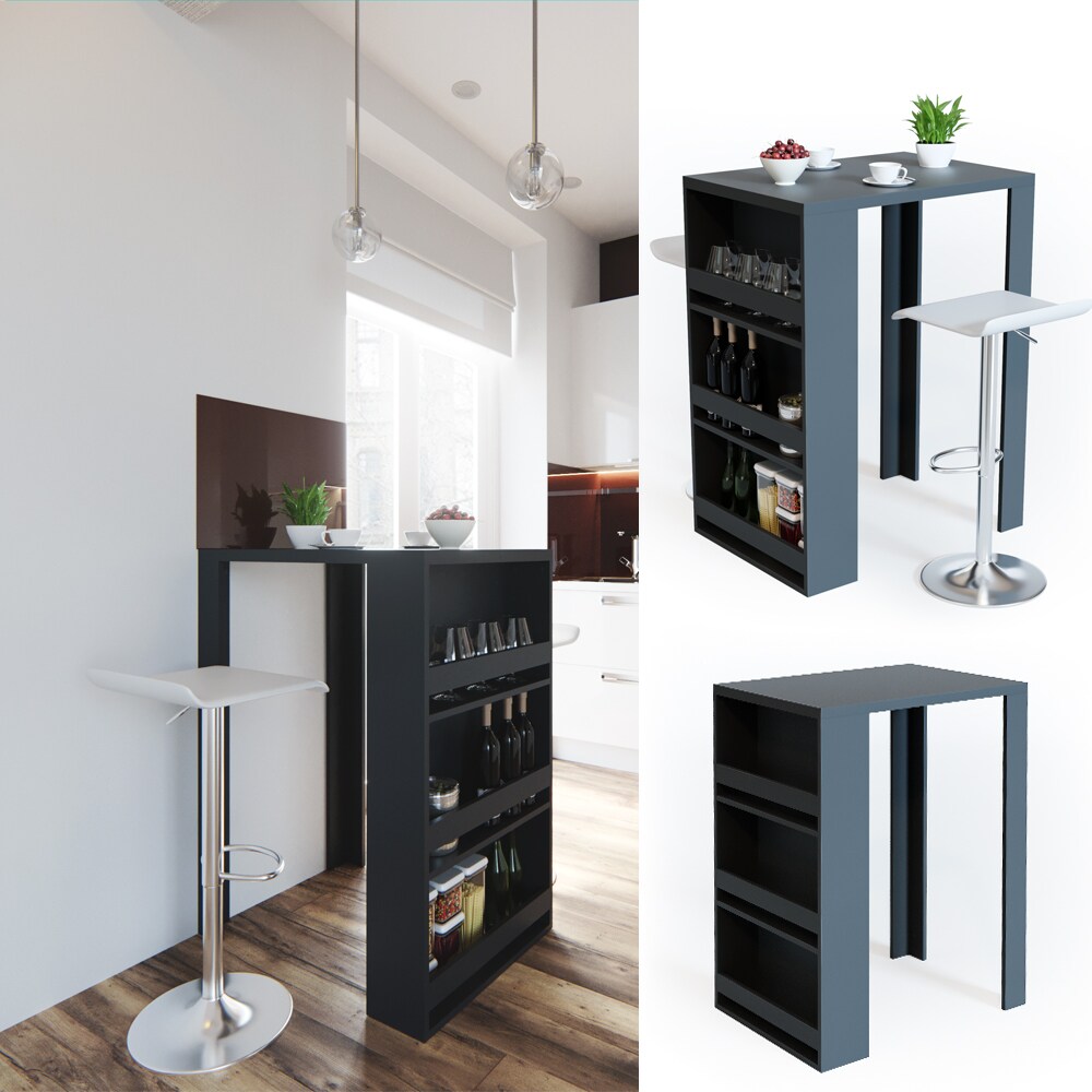 VICCO Bartisch Bar Tresen Anthrazit Bartresen Stehtisch Tisch Tresentisch Bistrotisch Küche