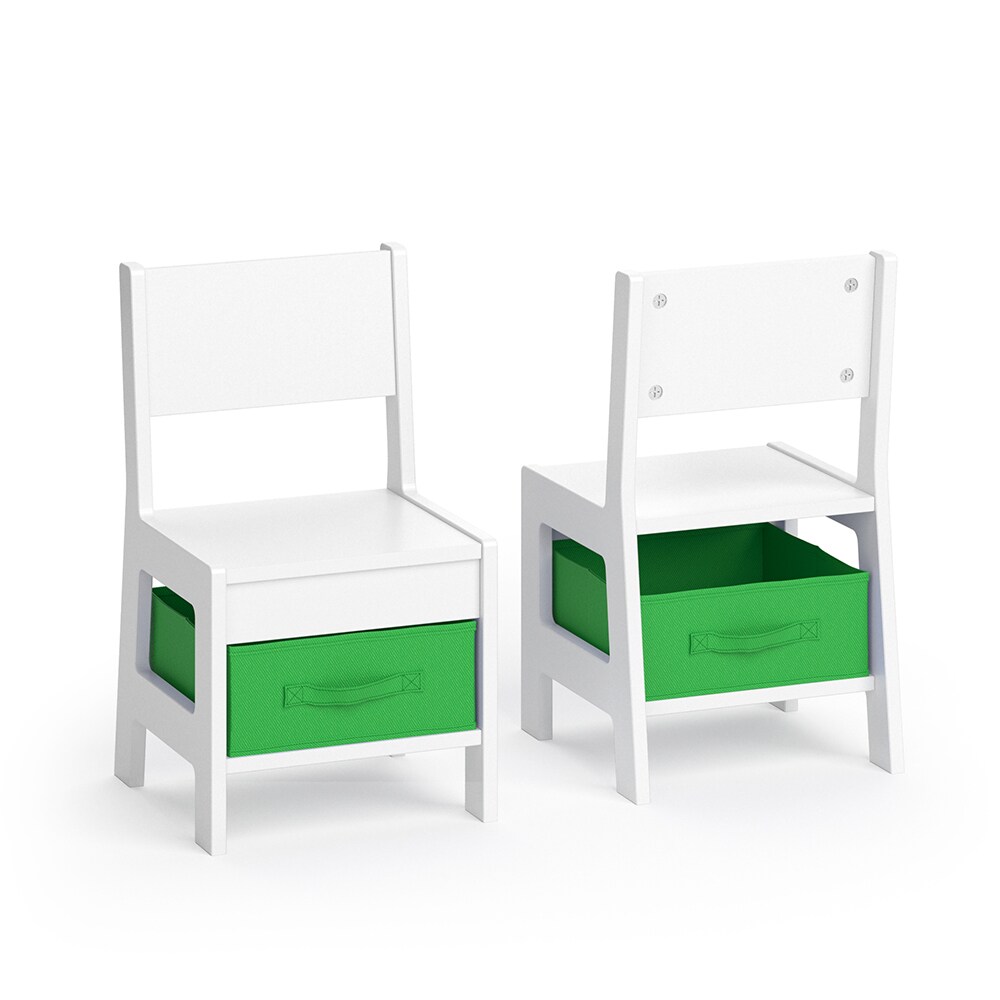 VICCO Kinderstuhl 2er Set STELLA mit Aufbewahrungsboxen Holz Kinderm&ouml;bel Stuhl-Gr&uuml;n - Bild 1