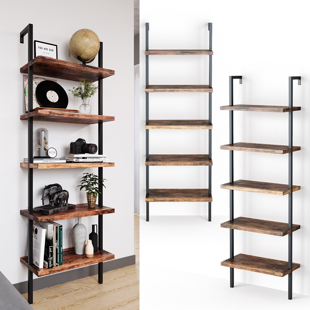 Vicco Loft B&uuml;cherregal  Ava Standregal Wandregal 5 Ablagen Leiterregal Vintage - Bild 1