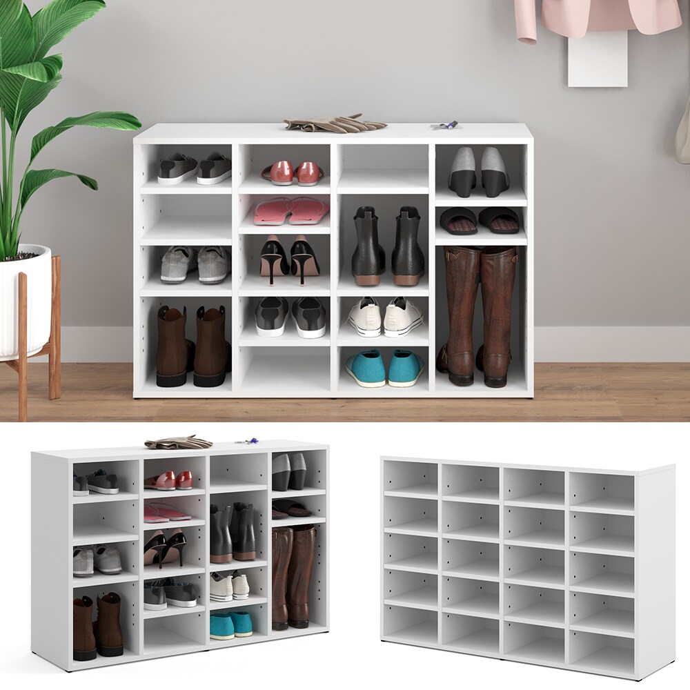 Vicco Schuhschrank LYSANDER Wei&szlig; f&uuml;r 20 Paar Schuhe Schuhst&auml;nder Schuhablage Flur Diele - Bild 1