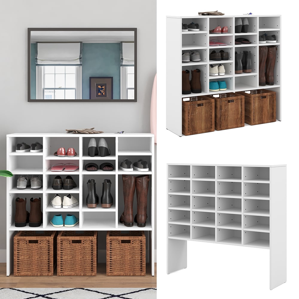 Vicco Schuhschrank Hermia Wei&szlig; - Schrank f&uuml;r 20 Paar Schuhe Schuhst&auml;nder Schuhablage Regal - Bild 1