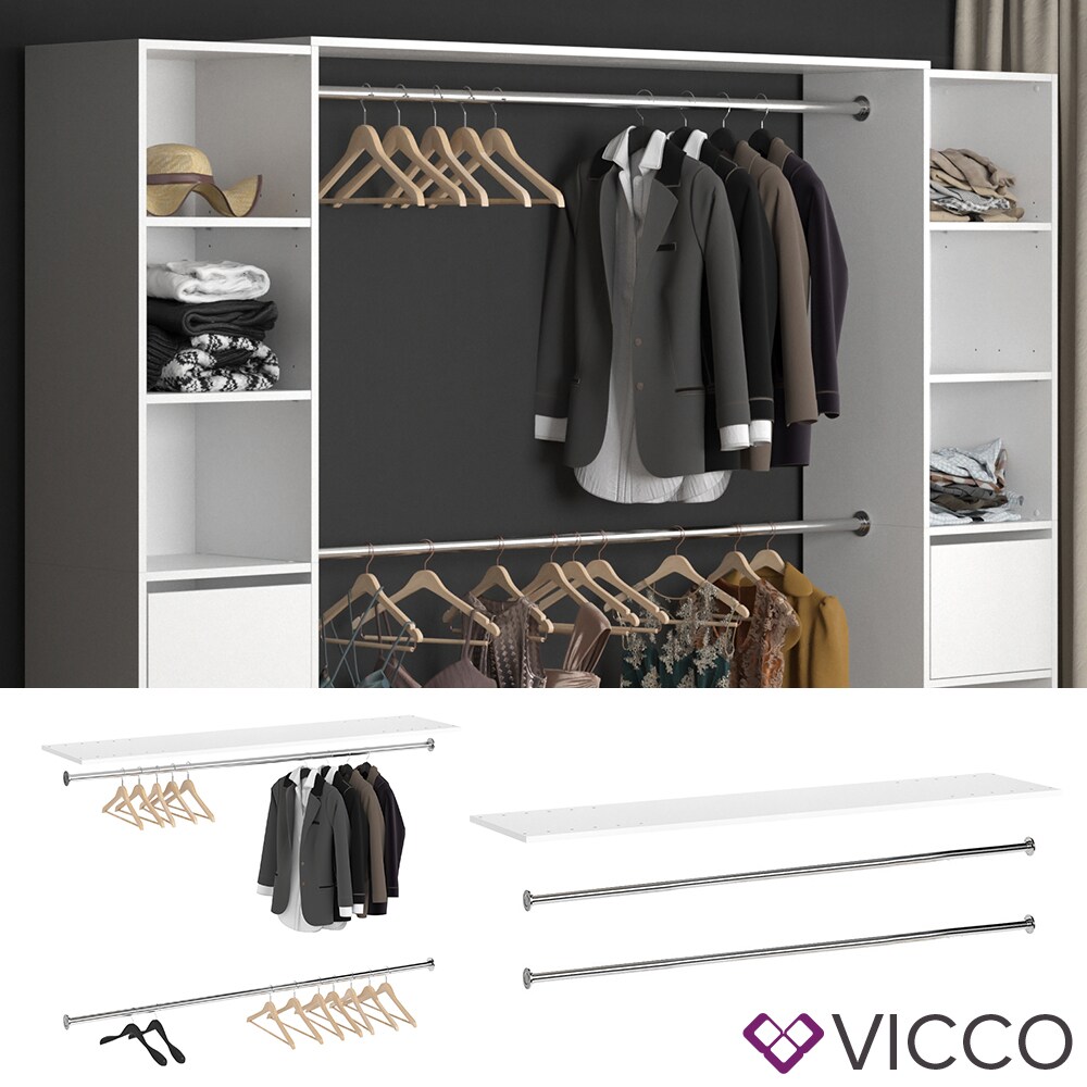 Vicco Kleiderschrank GUEST - Oberplatte Schrank Erweiterung mit Kleiderstange - Bild 1