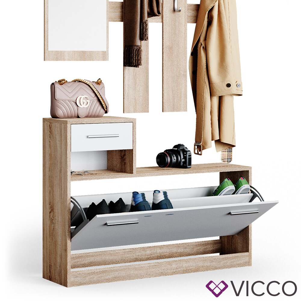 Vicco Schuhschrank Sara - Garderobenständer 110cm Mit 8 Fächern