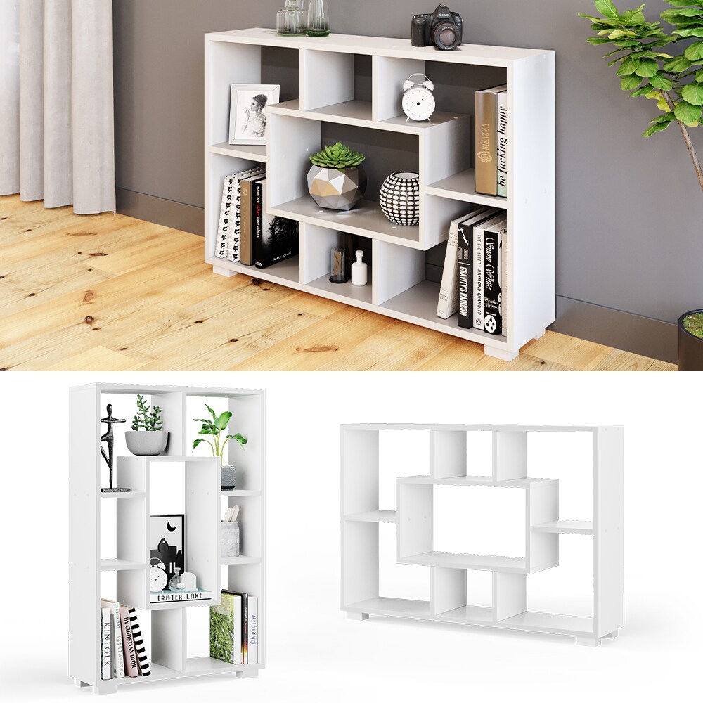 Vicco Raumteiler Domus 7 offene Fächer weiß Bücherregal Standregal Aktenregal
