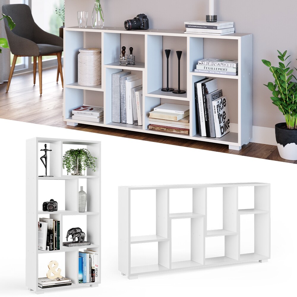 Vicco Raumteiler Domus 8 offene Fächer weiß Bücherregal Standregal Aktenregal