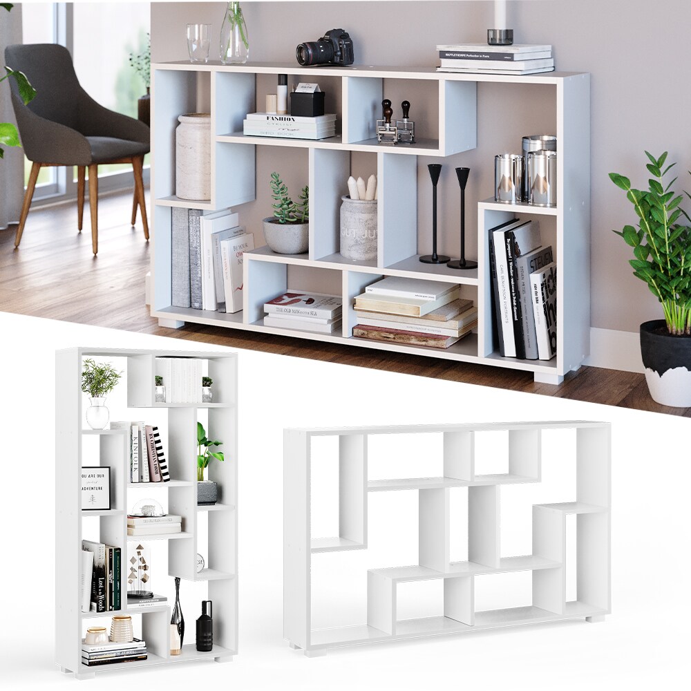 Vicco Raumteiler Domus 9 offene Fächer weiß Bücherregal Standregal Aktenregal | 04251421944398