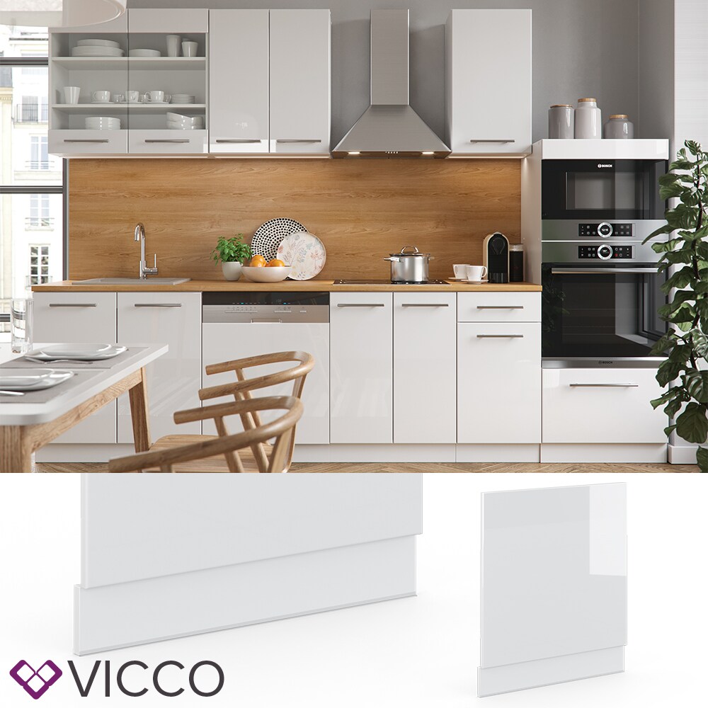 VICCO Geschirrsp&uuml;lerblende 60 cm Wei&szlig; K&uuml;chenzeile Unterschrank Fame - Bild 1