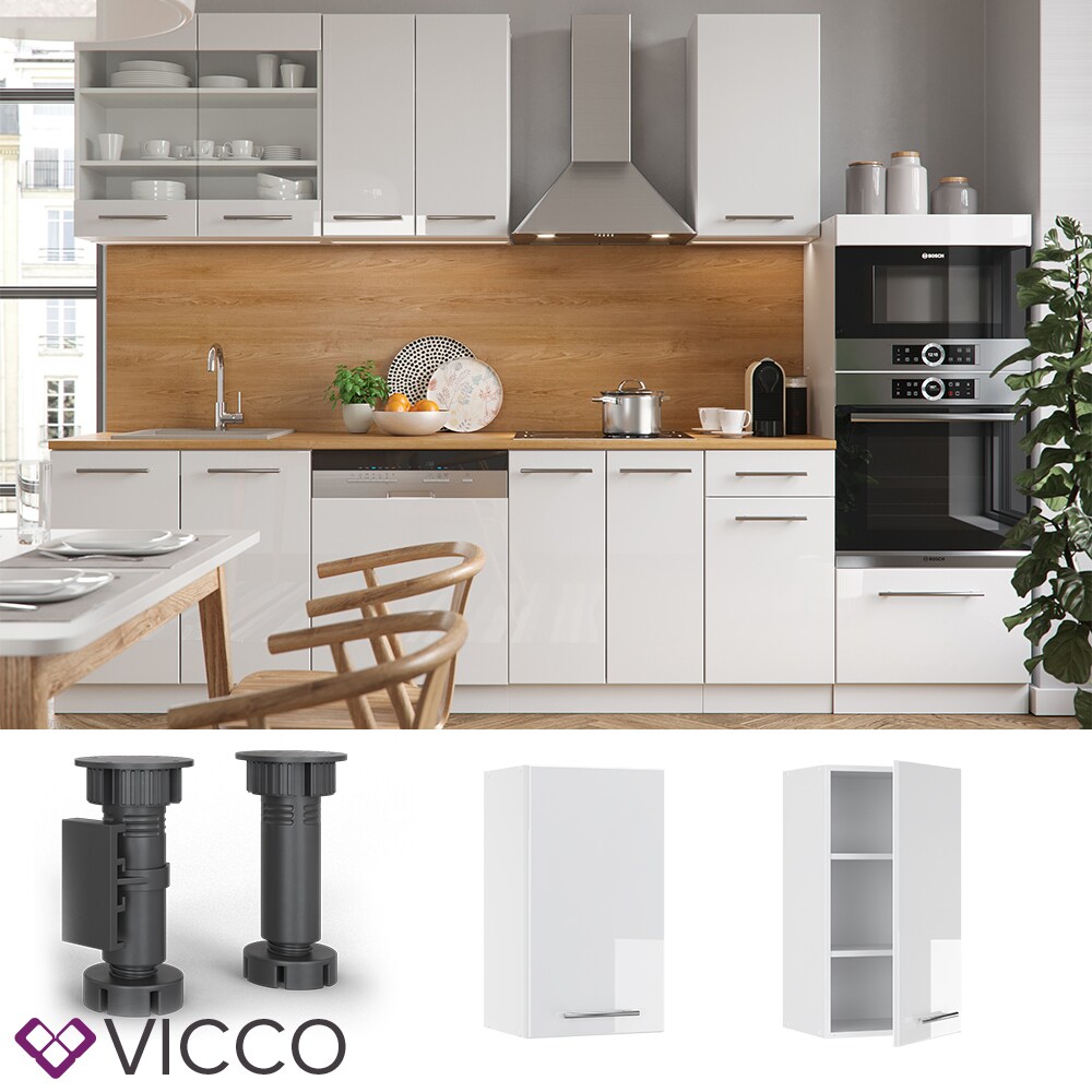 VICCO Hängeschrank 40 cm Weiß Küchenzeile Unterschrank Fame