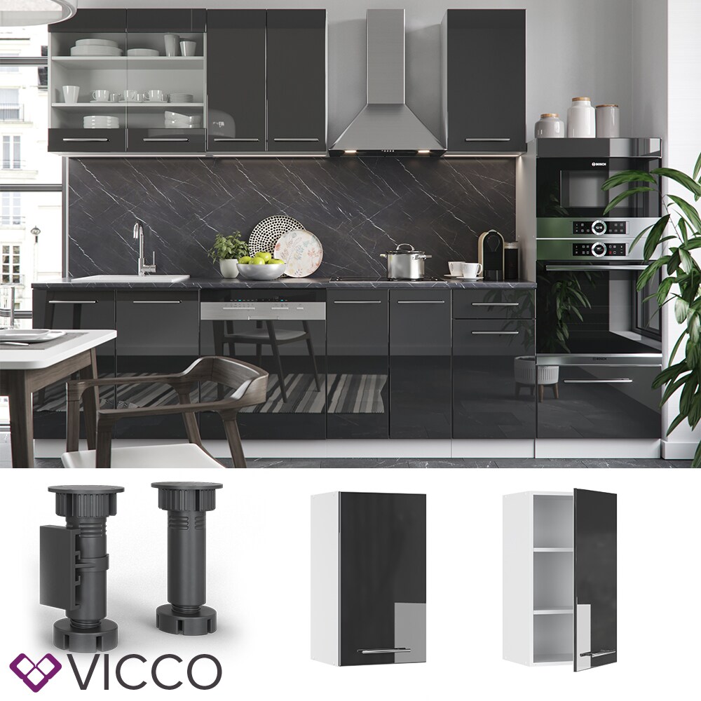 VICCO H&auml;ngeschrank 40 cm Anthrazit K&uuml;chenzeile Unterschrank Fame - Bild 1